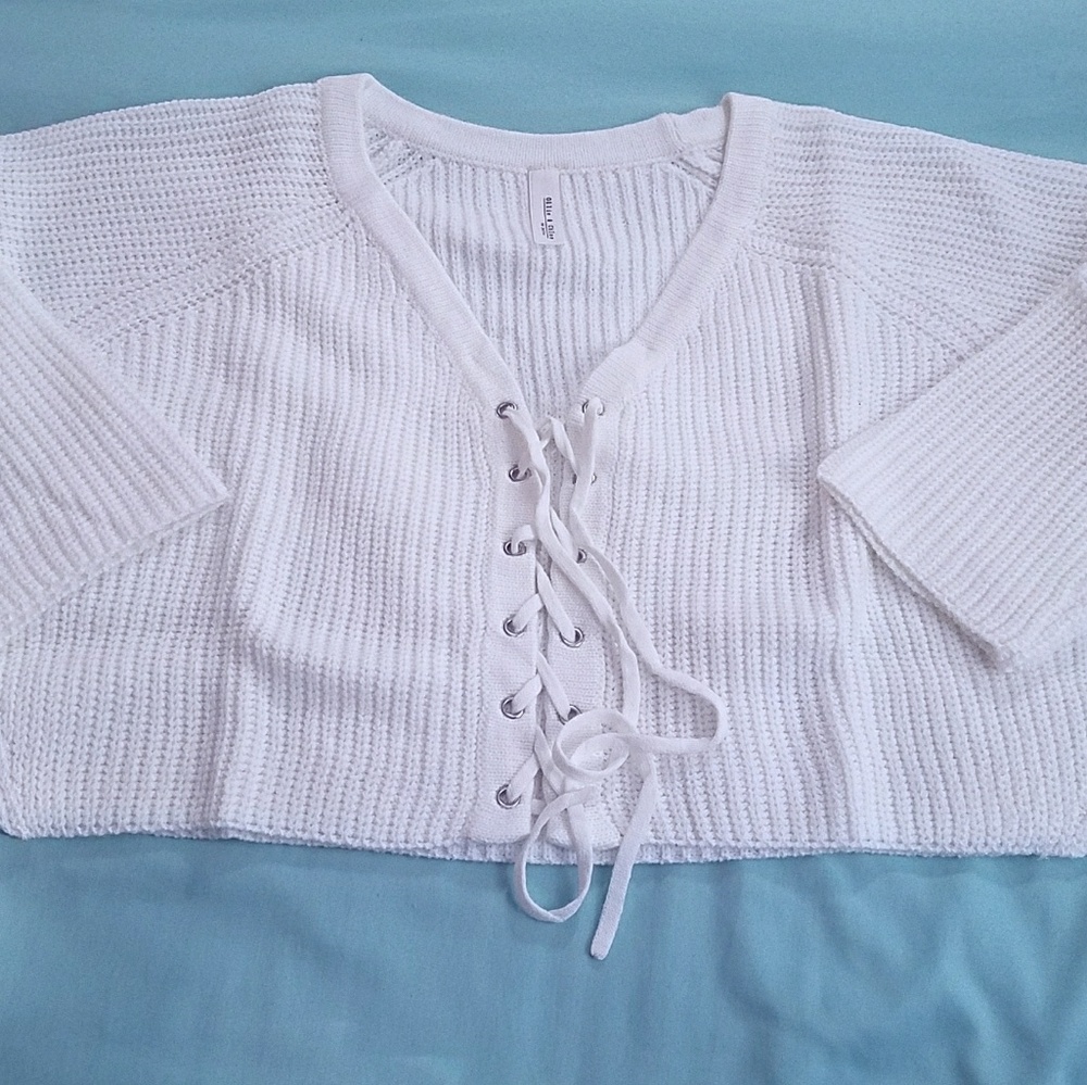 NIP Half length corset tie sweater